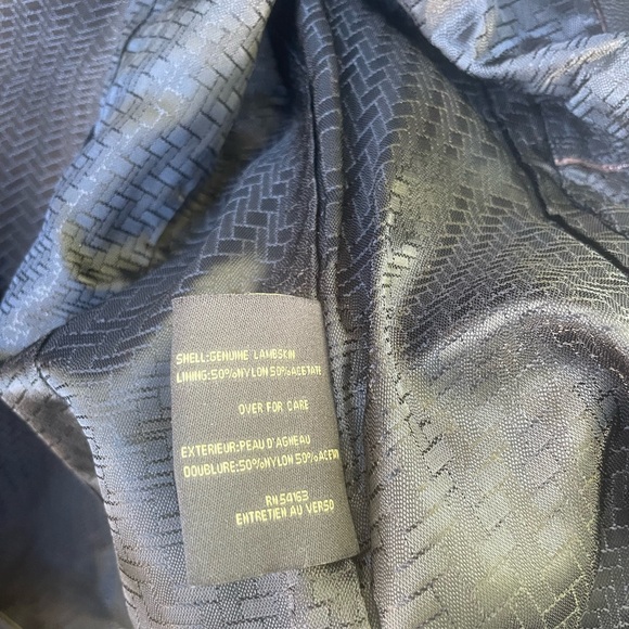 Women’s Cole Haan lambskin Leather motorcycle jacket, zip up, size 16. Fitted - Picture 6 of 7